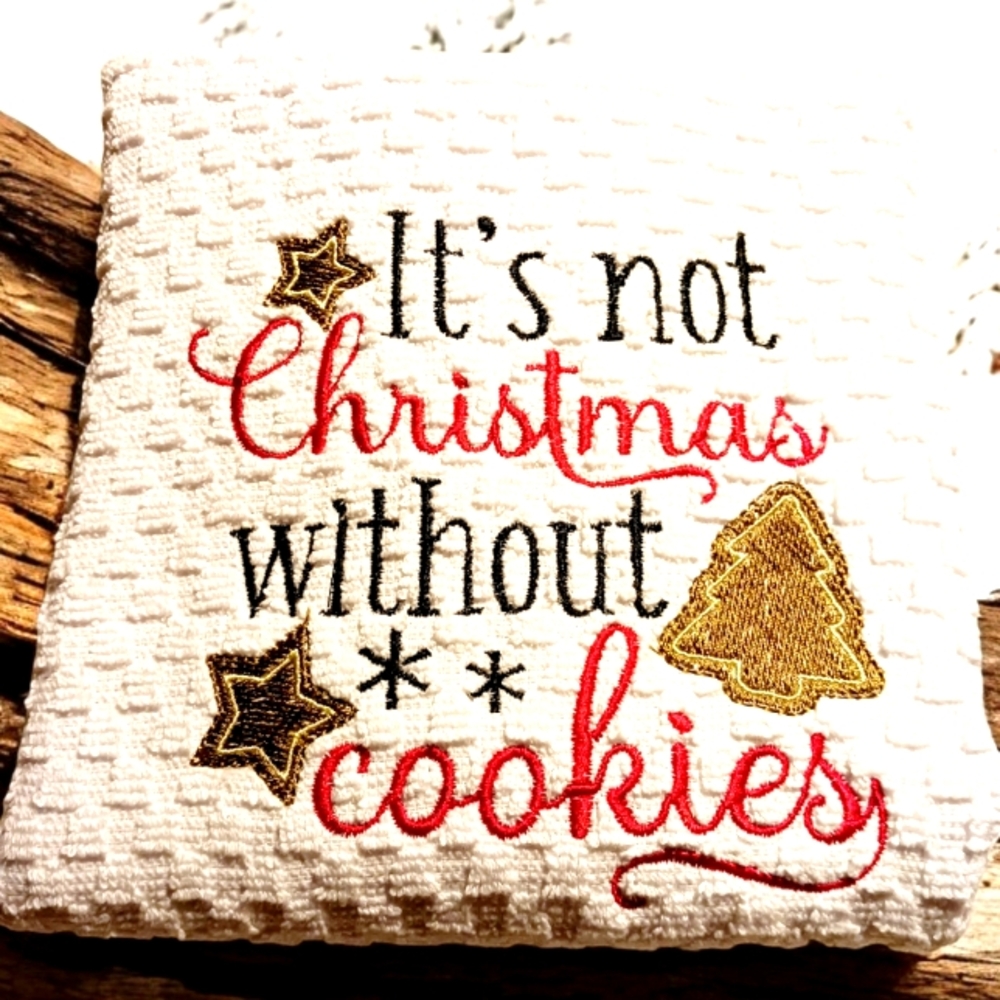 Embroidered Waffle Towel